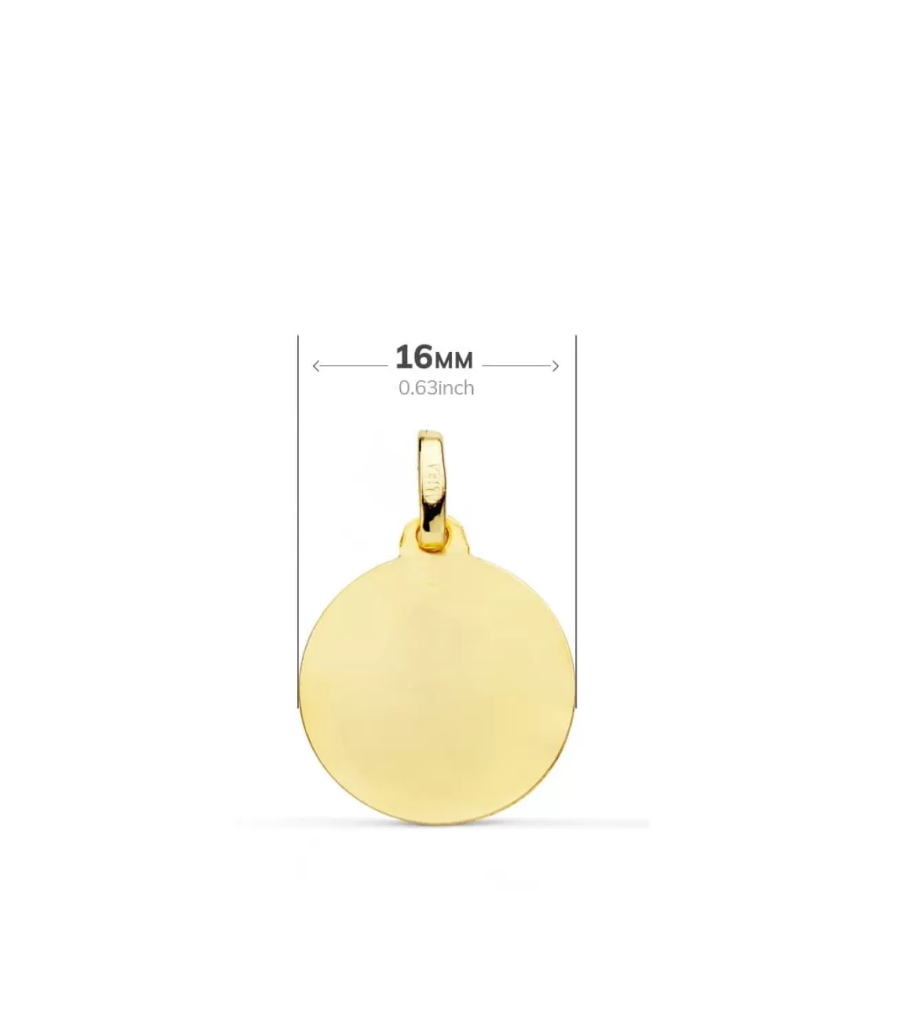 Medalla Ángel Y Pajaro Oro Amarillo 18K 16Mm Bisel<Alda Joyeros Online
