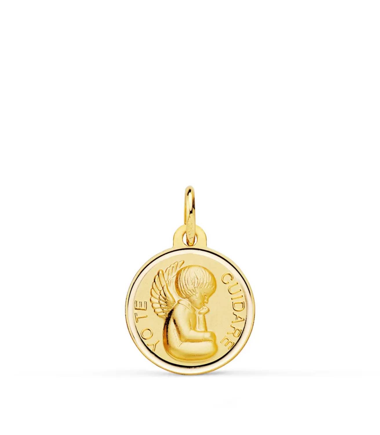 Medalla Ángel Yo Te Cuidare 18K 14Mm Bisel<Alda Joyeros Flash Sale