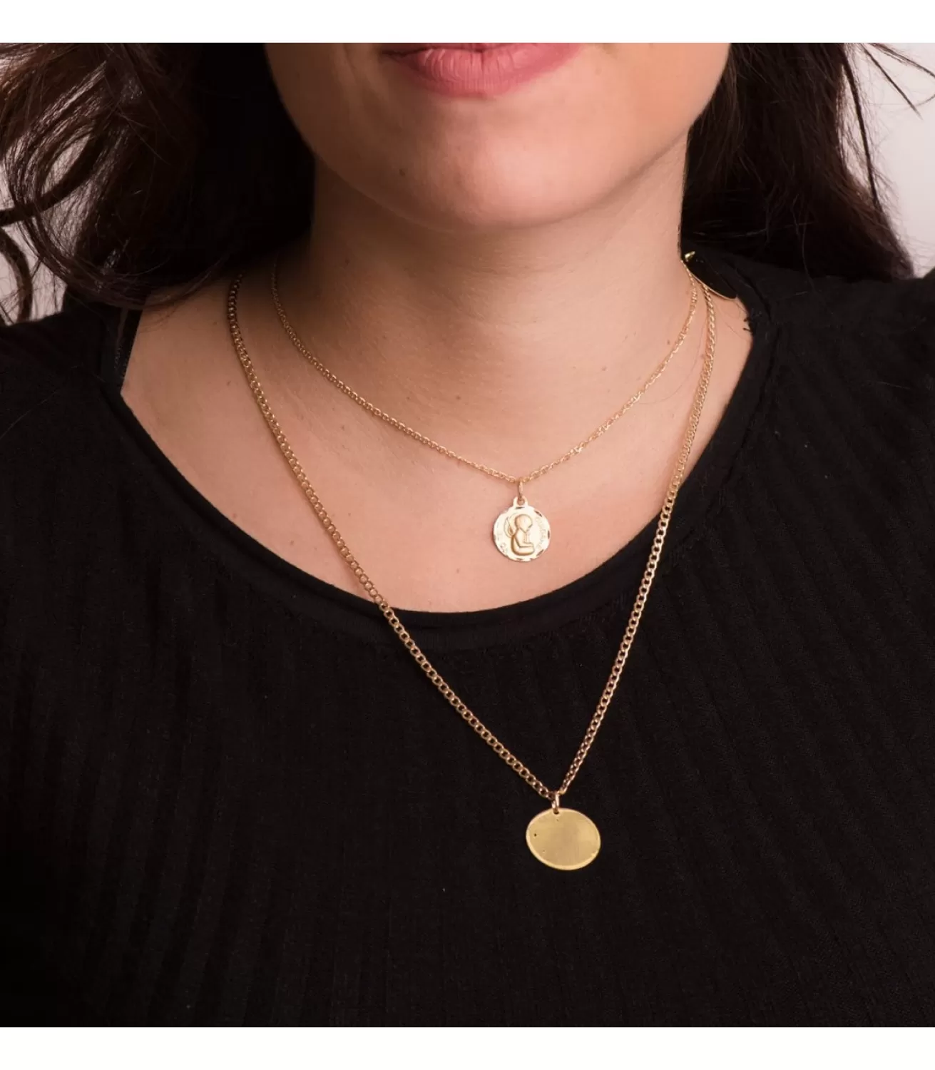 Medalla Ángel Yo Te Cuidare 18K 14Mm Tallada<Alda Joyeros Flash Sale
