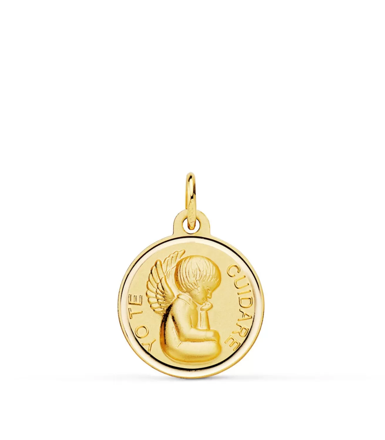 Medalla Ángel Yo Te Cuidare 18K 16Mm Bisel<Alda Joyeros Sale