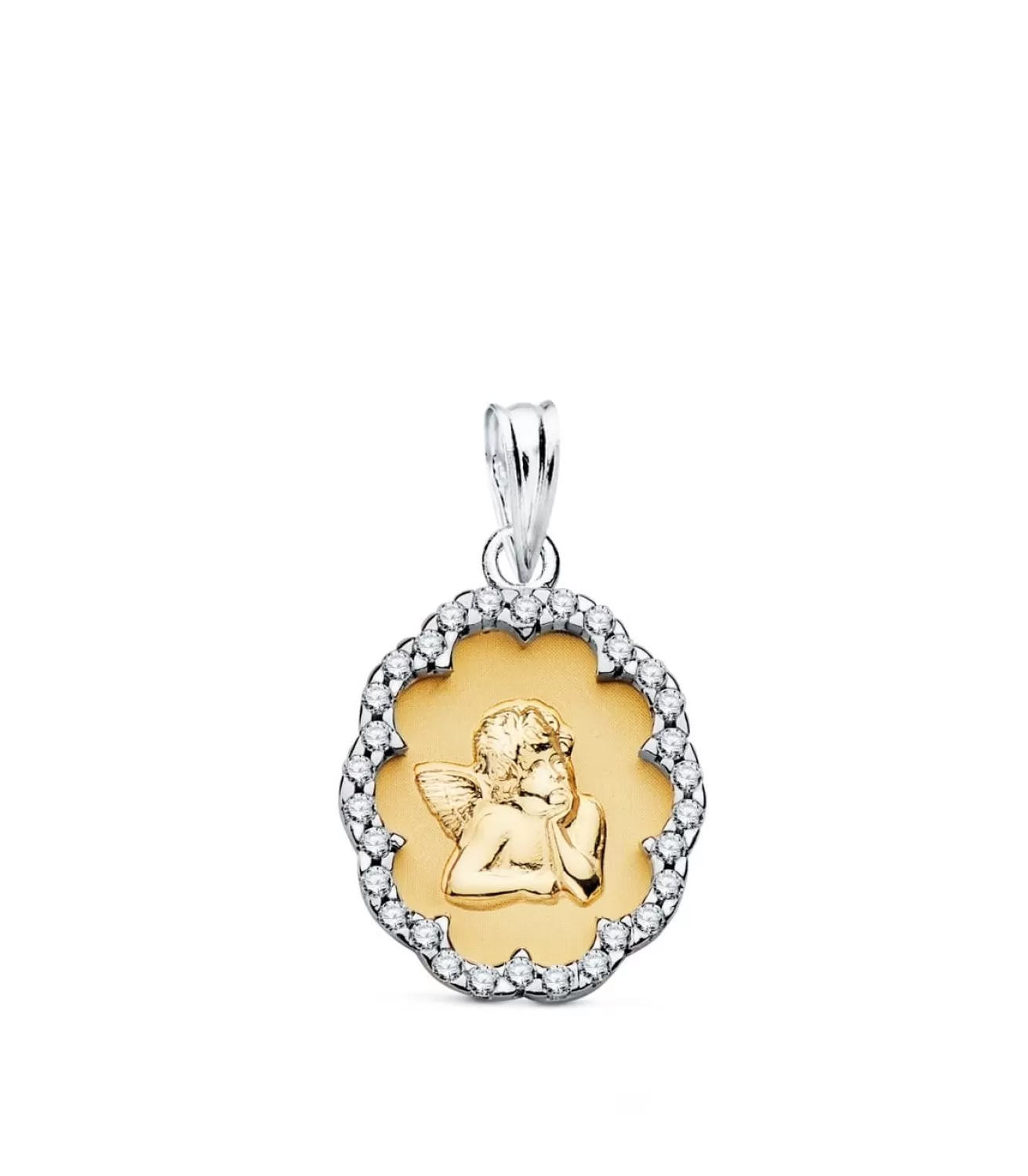 Medalla Ángelito Oro Bicolor 18K<Alda Joyeros Outlet