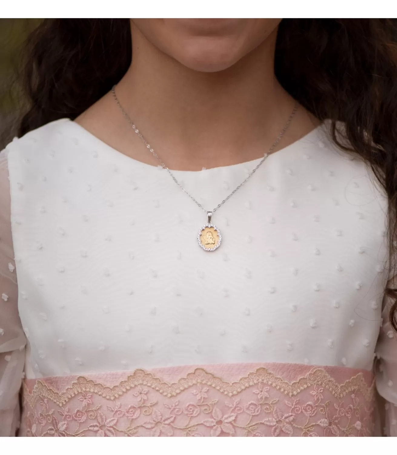 Medalla Ángelito Oro Bicolor 18K<Alda Joyeros Outlet