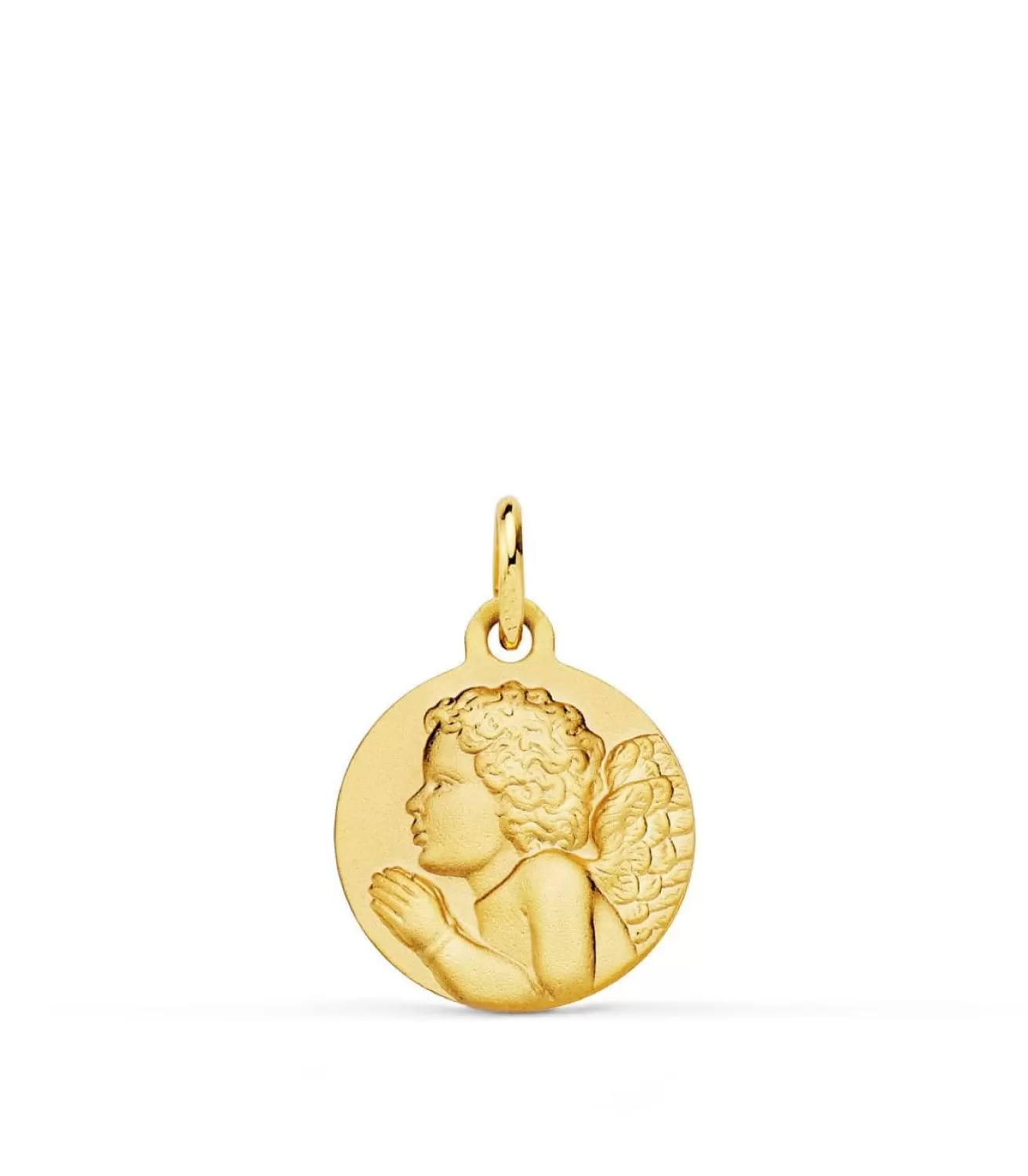 Medalla Ángelito Rezando Oro 18K 14Mm Mate<Alda Joyeros Best