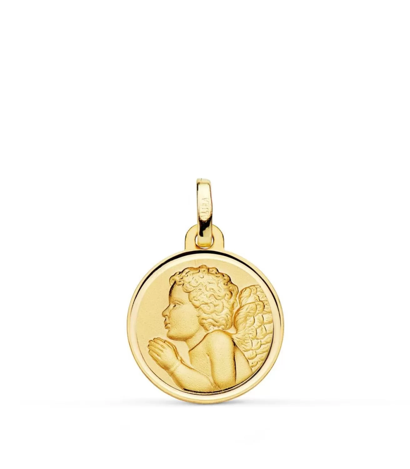 Medalla Ángelito Rezando Oro 18K 16Mm Bisel<Alda Joyeros Flash Sale