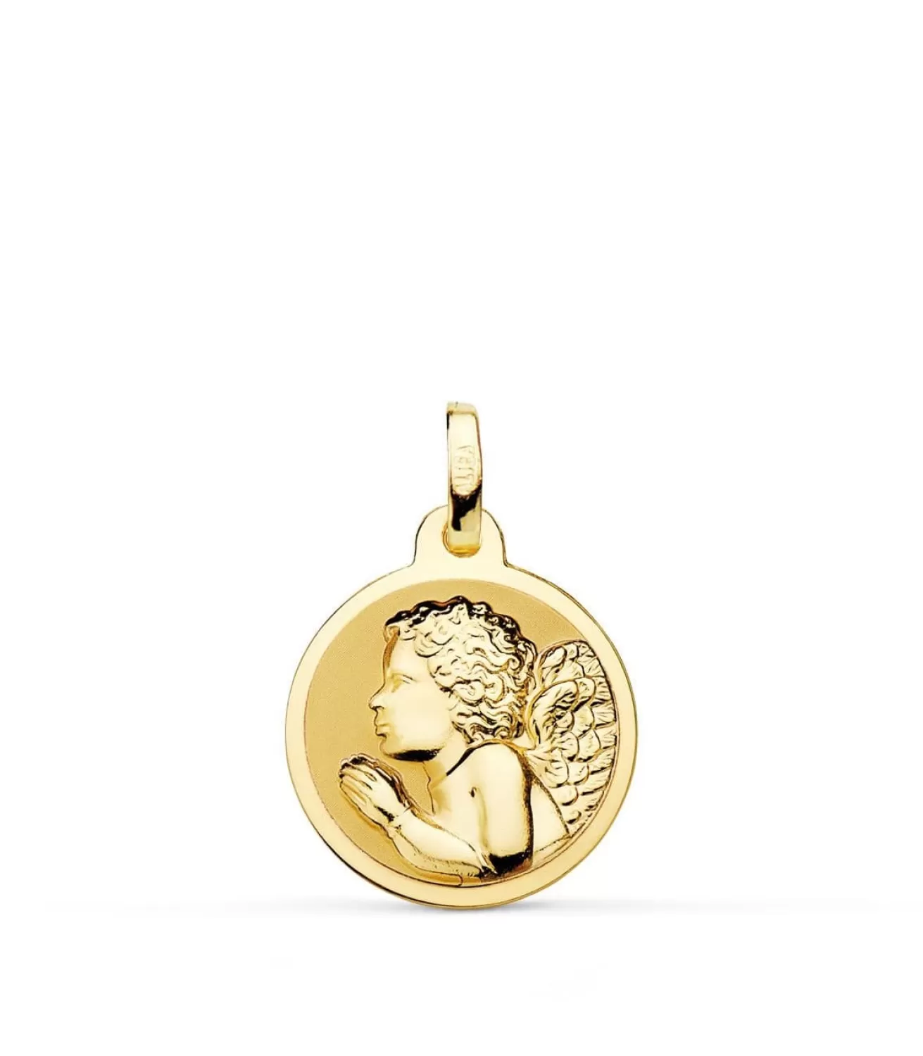 Medalla Ángelito Rezando Oro 18K 16Mm Brillo<Alda Joyeros Cheap