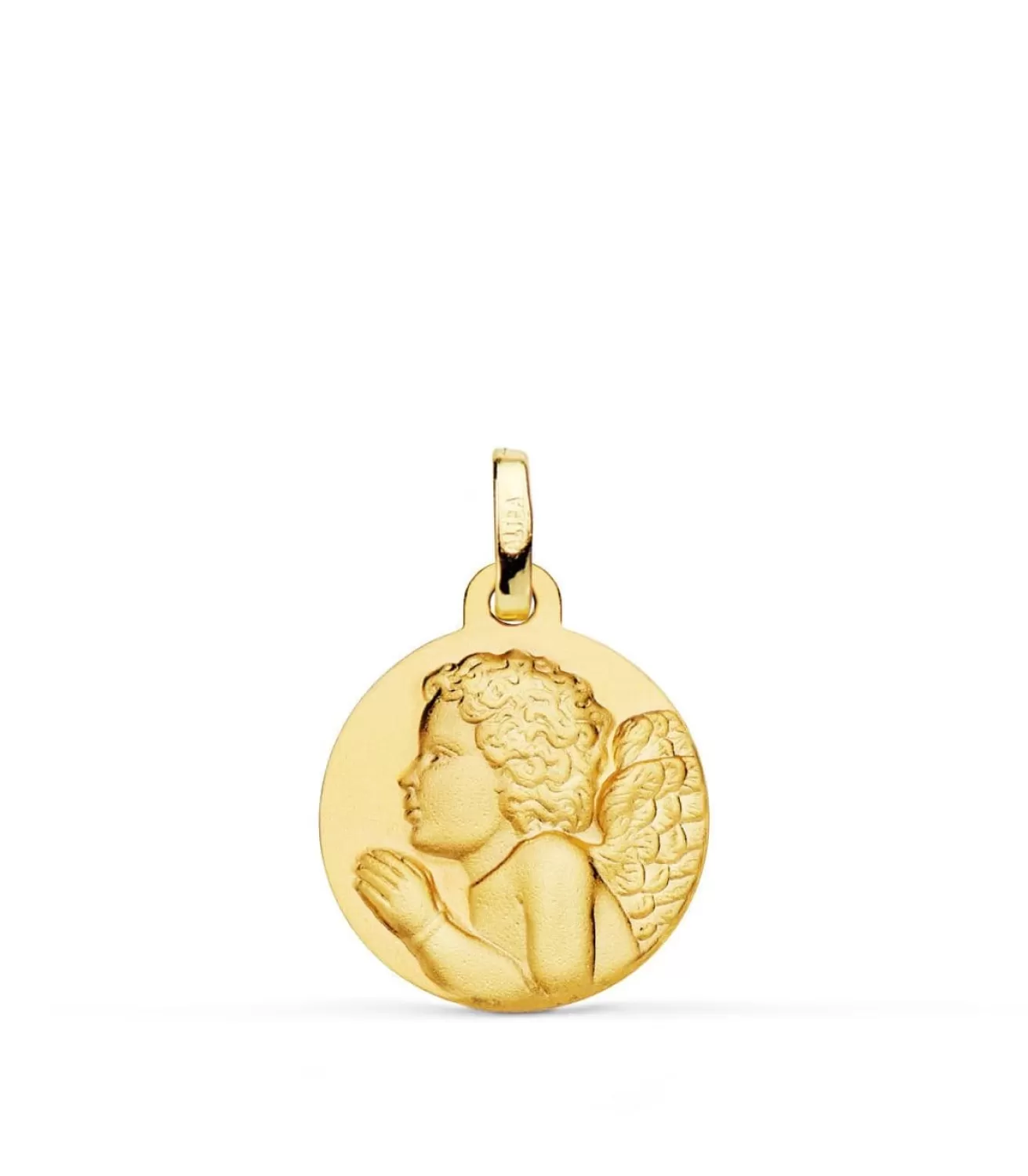 Medalla Ángelito Rezando Oro 18K 16Mm Mate<Alda Joyeros Best