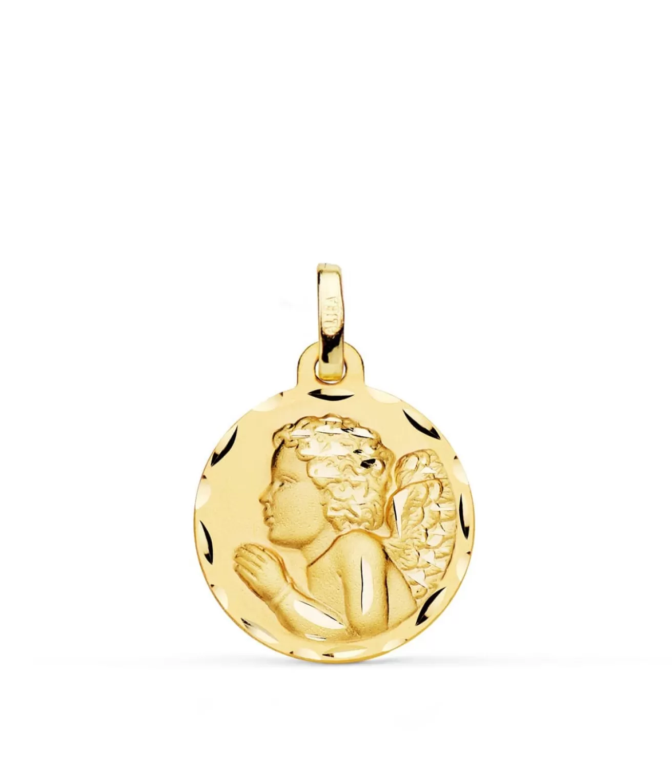 Medalla Ángelito Rezando Oro 18K 18Mm Tallada<Alda Joyeros Best Sale