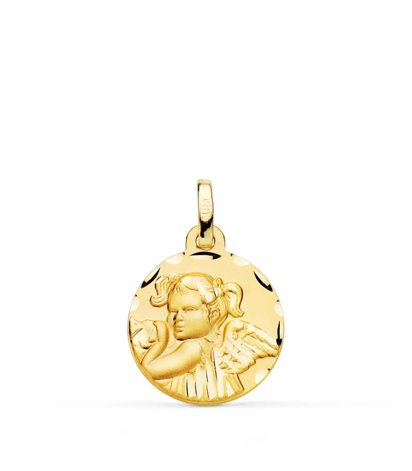 Medalla Niña Ángel Oro 18K 16Mm Tallada<Alda Joyeros Discount