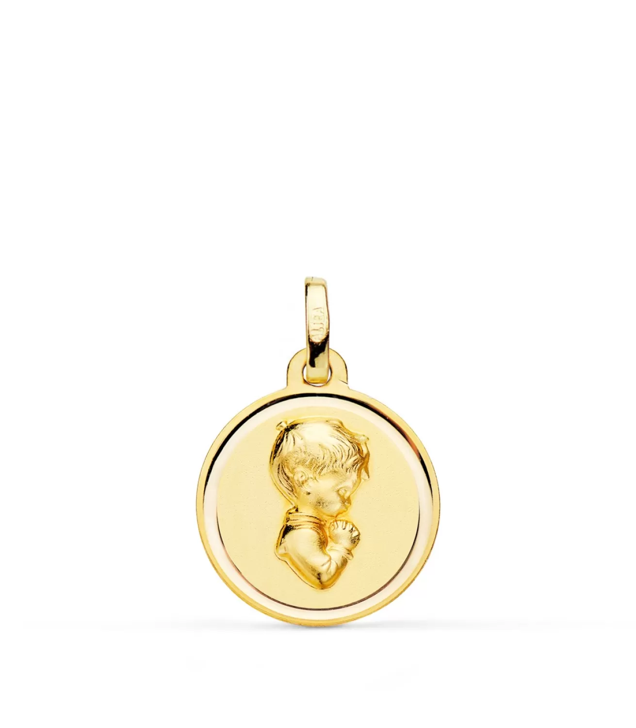 Medalla Nino Rezando Bisel Oro 18K 16Mm<Alda Joyeros Cheap