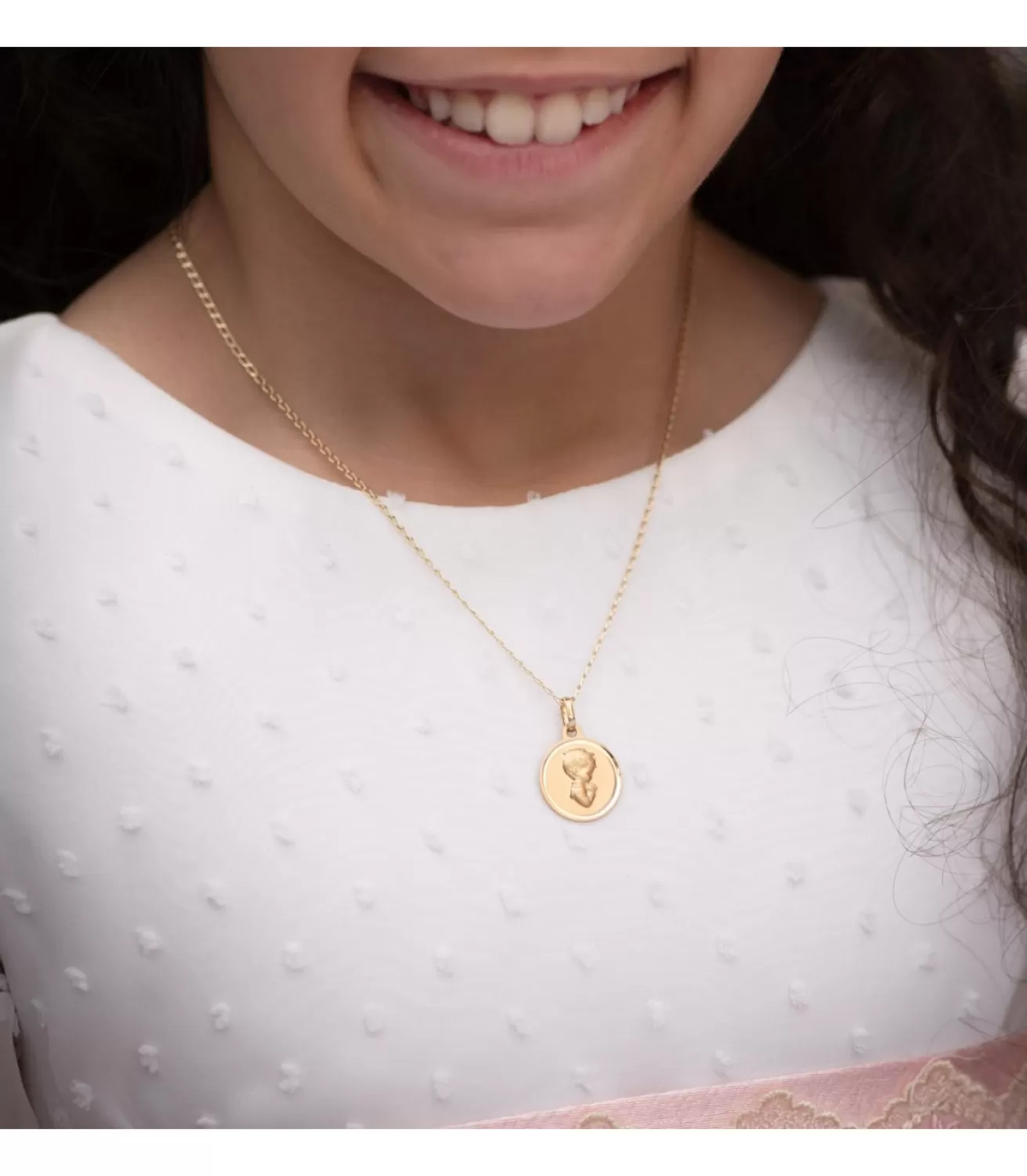 Medalla Nino Rezando Bisel Oro 18K 16Mm<Alda Joyeros Cheap