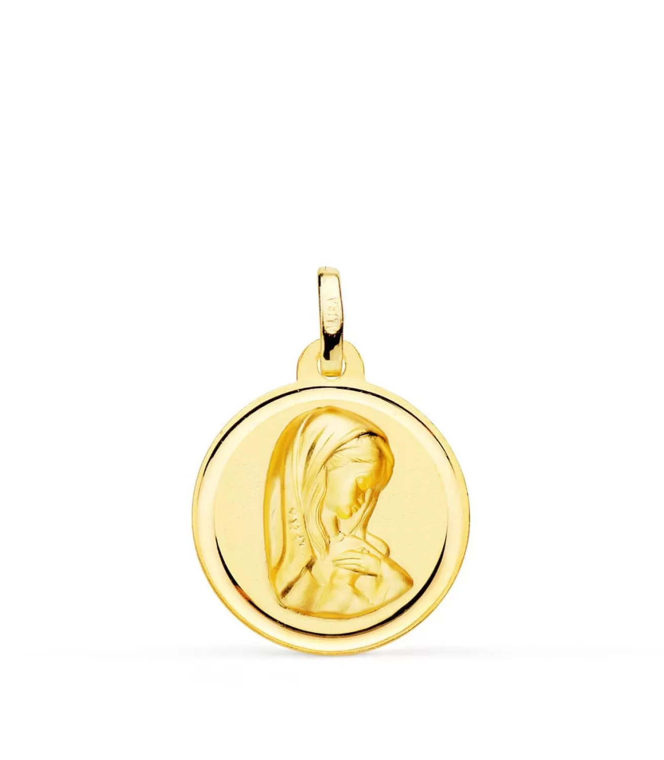 Medalla Oro 18K Bisel Virgen Niña 18Mm<Alda Joyeros Best