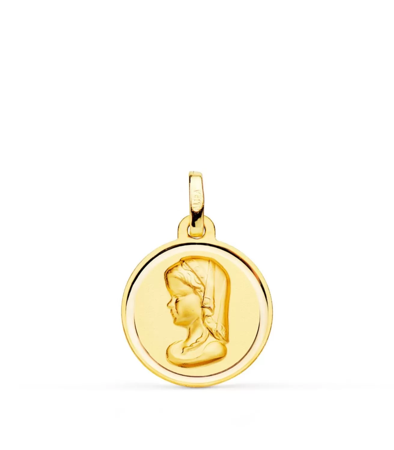 Medalla Oro 18K Virgen Niña Bisel 16Mm<Alda Joyeros Best Sale