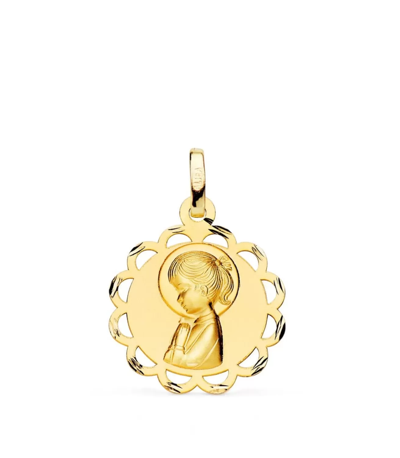 Medalla Oro 18K Virgen Niña Orla 19Mm<Alda Joyeros Best
