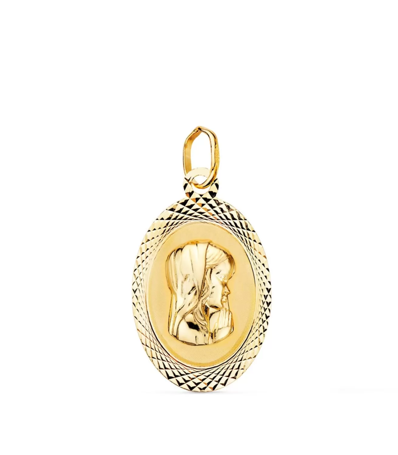 Medalla Oval Virgen Niña Oro 9K 18Mm<Alda Joyeros Shop