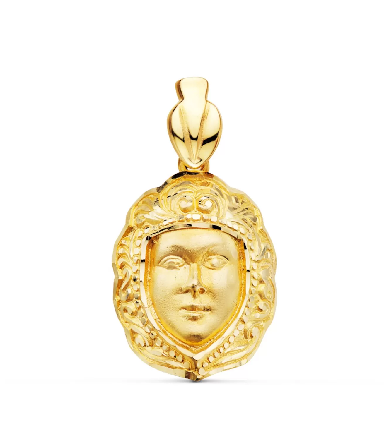 Medalla Rostro Virgen Del Rocio Oro 18K 26Mm<Alda Joyeros Discount