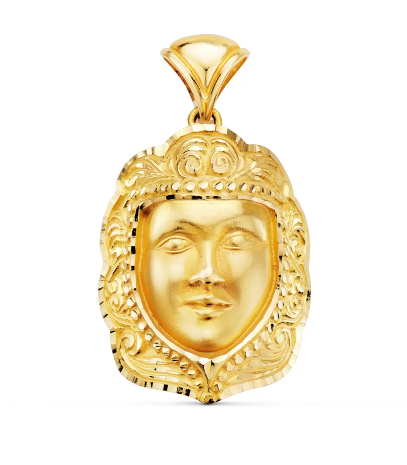 Medalla Rostro Virgen Del Rocio Oro 18K 35Mm<Alda Joyeros Sale