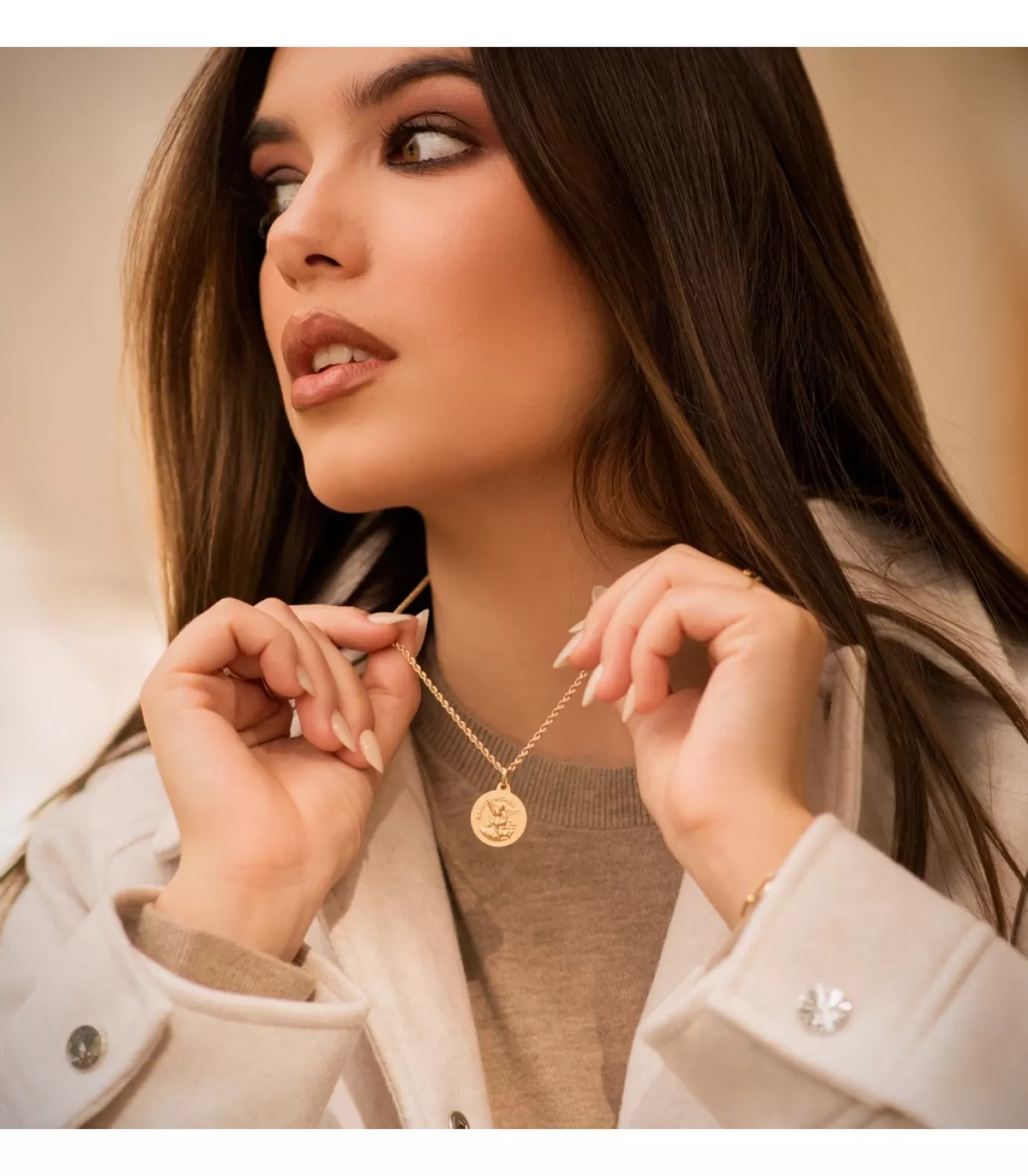 Medalla Saint Michel Oro Amarillo 18K 18Mm<Alda Joyeros Outlet