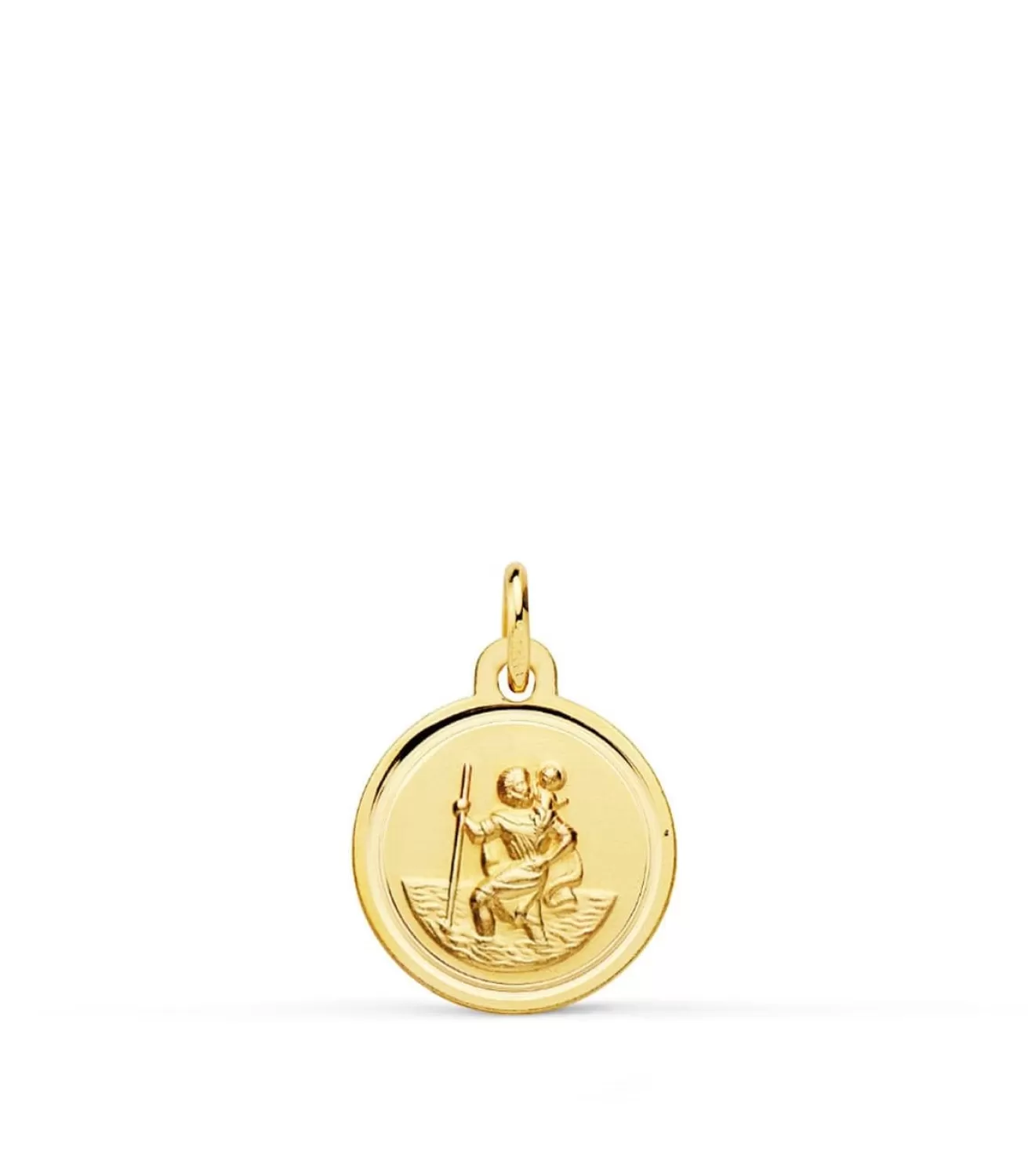 Medalla San Cristóbal Oro 18K 12Mm Bisel<Alda Joyeros Sale