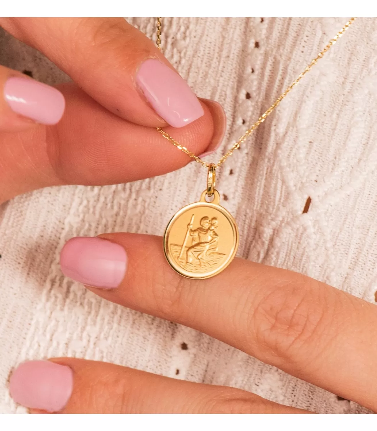 Medalla San Cristóbal Oro 18K 14Mm Bisel<Alda Joyeros Flash Sale