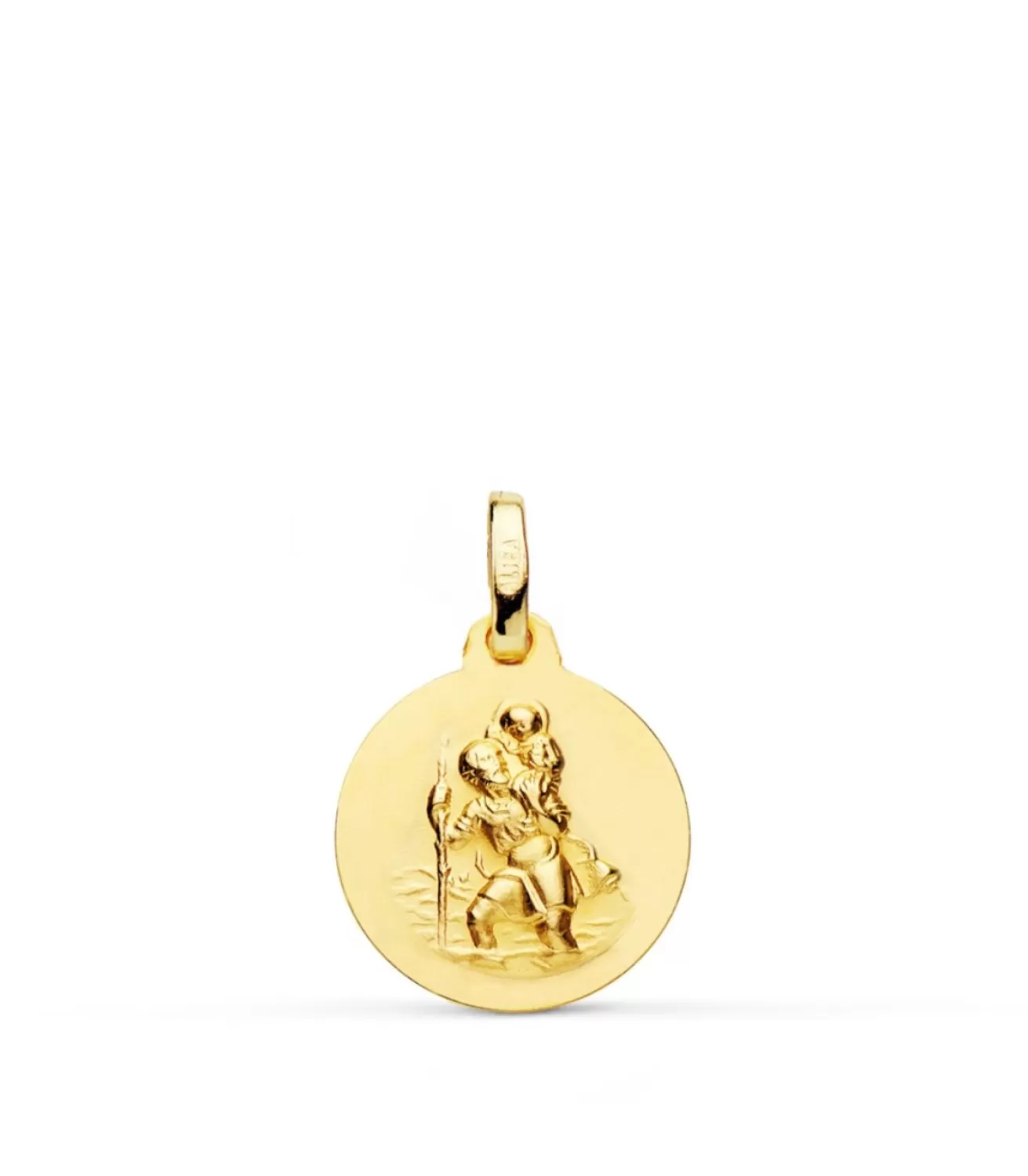 Medalla San Cristóbal Oro 18K 14Mm Matizada<Alda Joyeros Best Sale