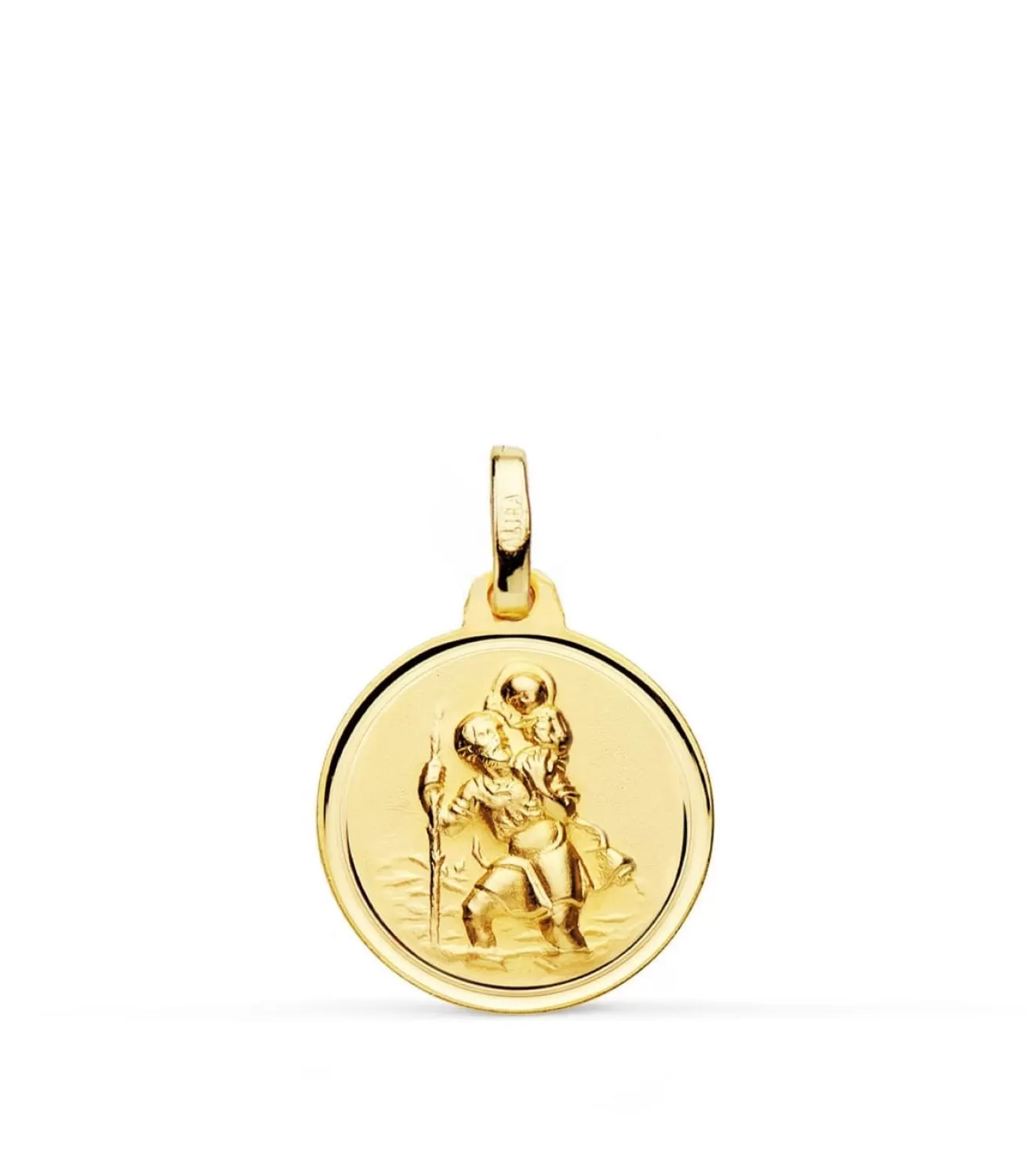 Medalla San Cristóbal Oro 18K 16Mm Bisel<Alda Joyeros Sale