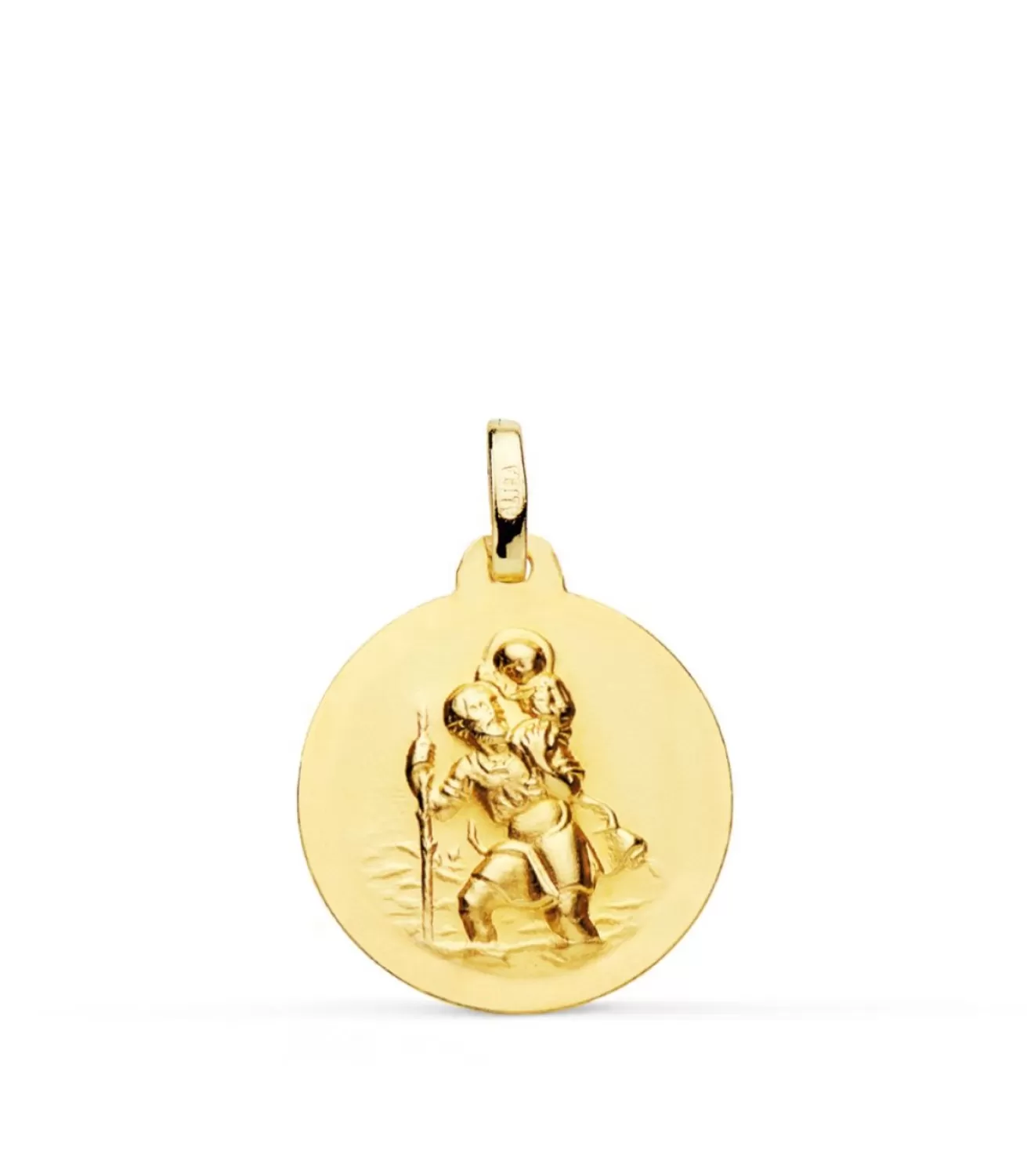 Medalla San Cristóbal Oro 18K 18Mm Matizada<Alda Joyeros Clearance