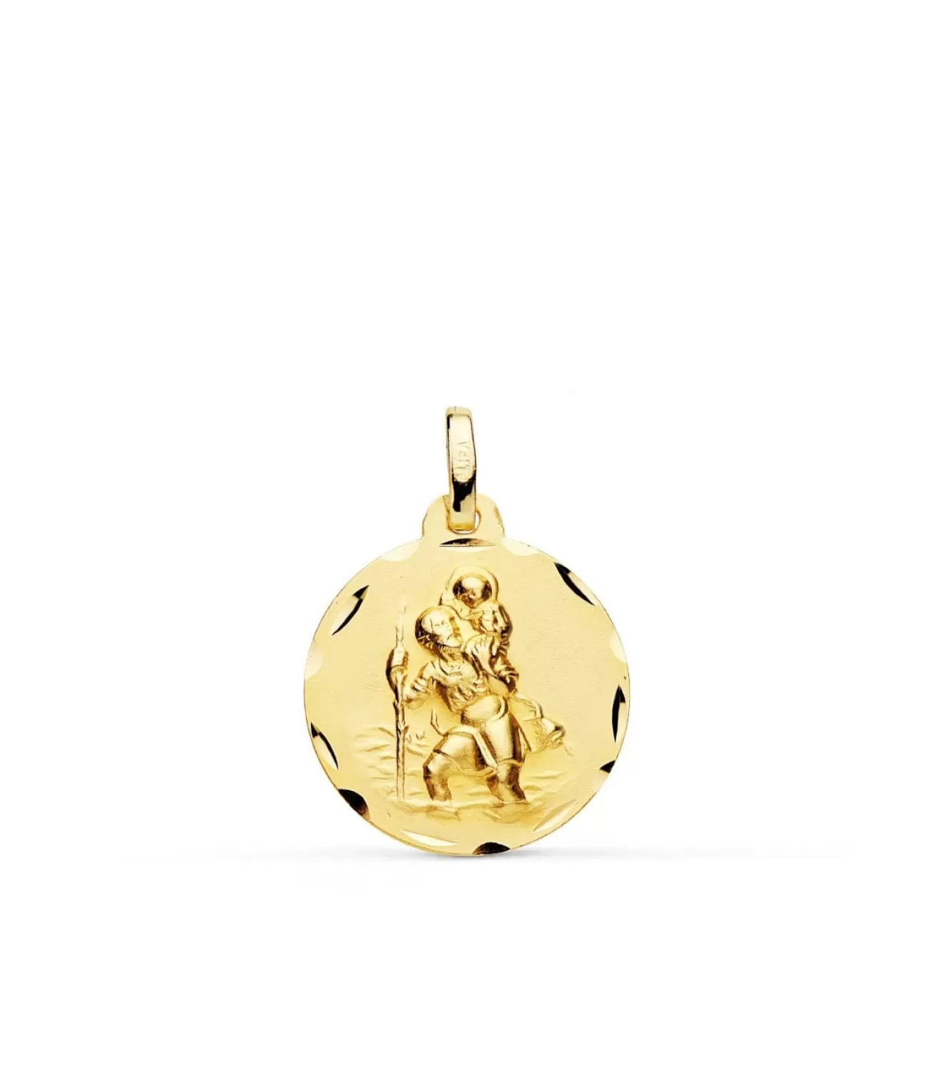 Medalla San Cristóbal Oro 18K 18Mm Tallada<Alda Joyeros Best Sale