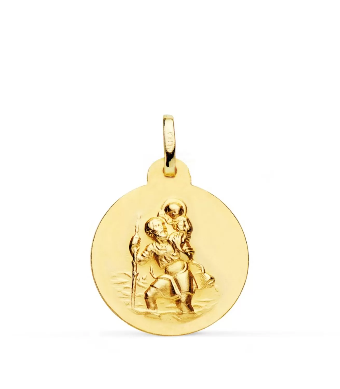 Medalla San Cristóbal Oro 18K 20Mm Matizada<Alda Joyeros Best