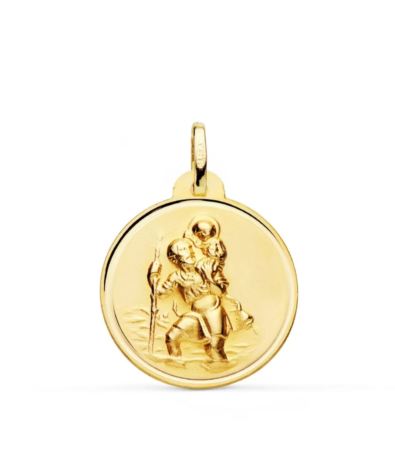 Medalla San Cristóbal Oro 18K 22Mm Bisel<Alda Joyeros Store