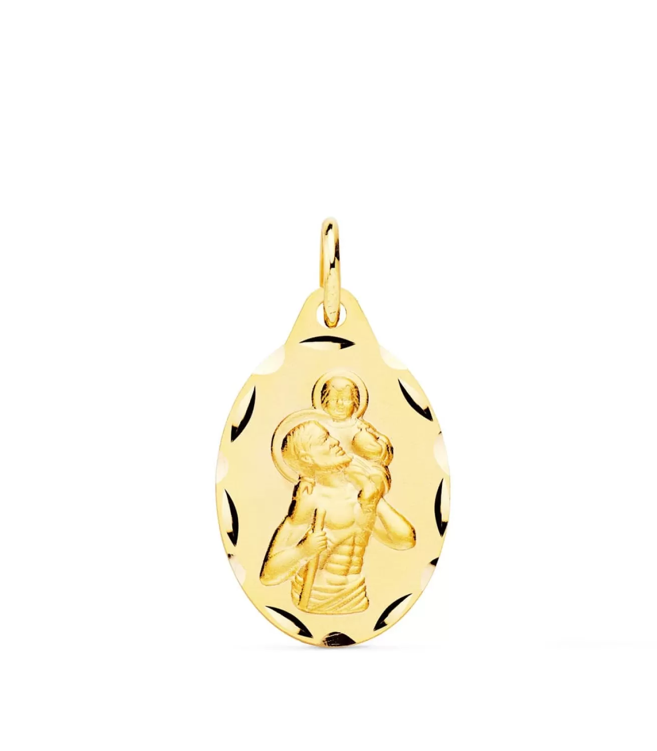 Medalla San Cristóbal Oro 9K 20Mm Tallada Oval<Alda Joyeros Best