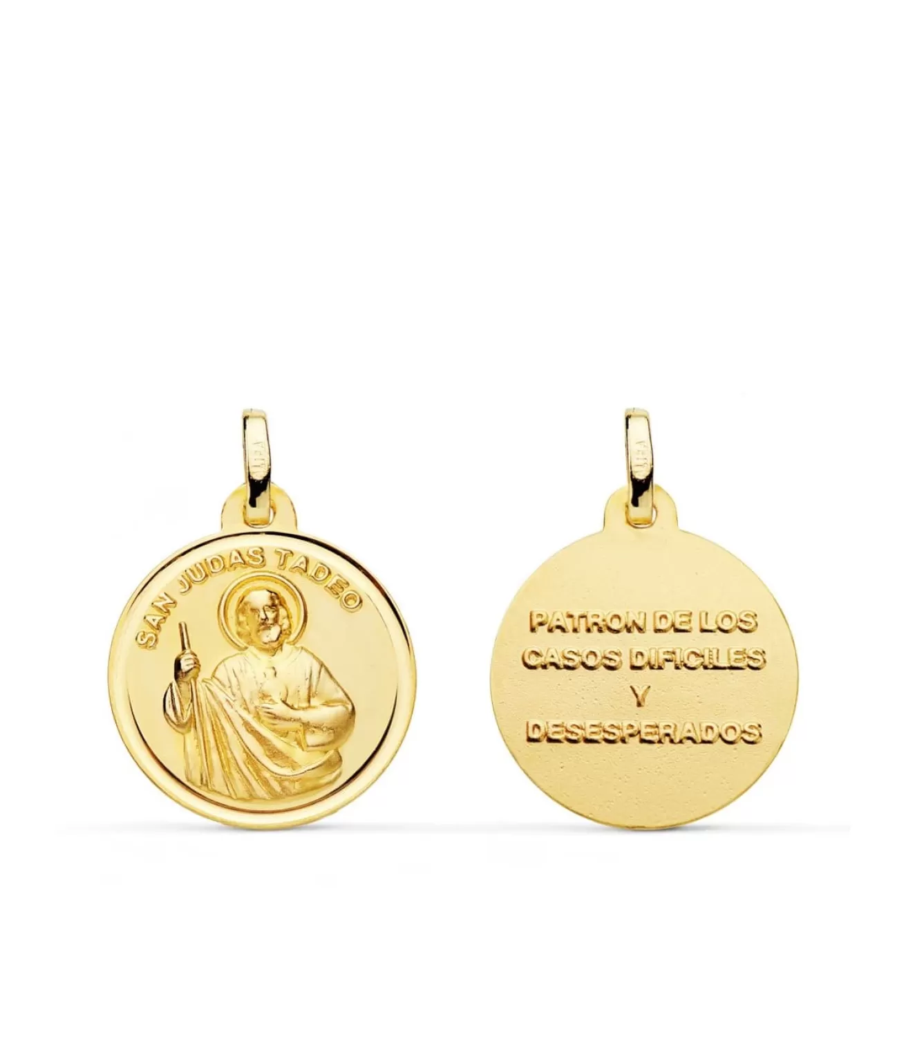 Medalla San Judas Tadeo Oro 18K 18Mm Bisel<Alda Joyeros Best Sale