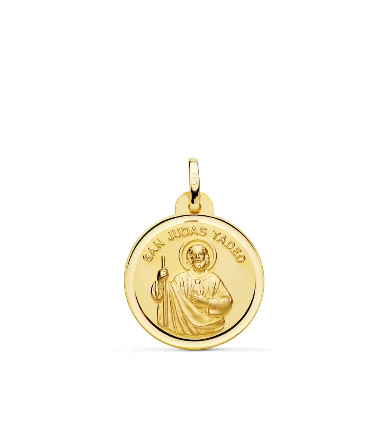 Medalla San Judas Tadeo Oro 18K 24Mm Bisel<Alda Joyeros Fashion