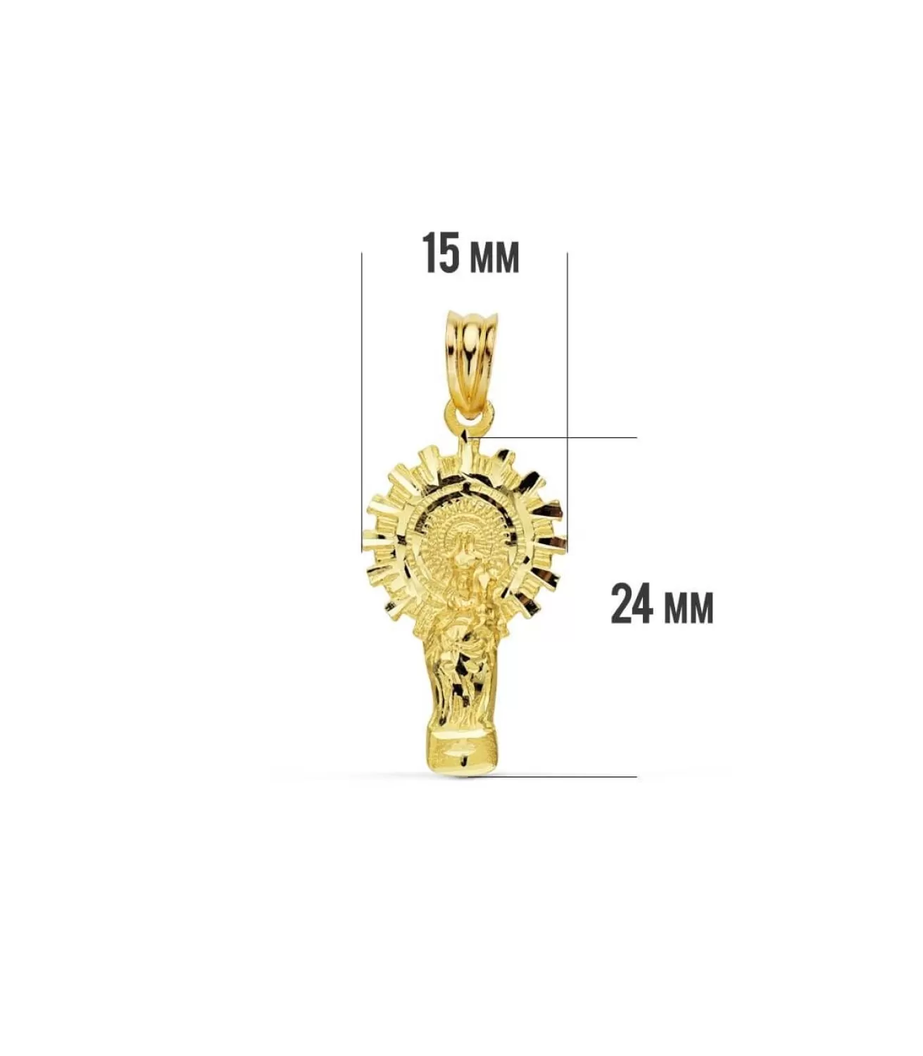 Medalla Silueta Virgen Del Pilar 18 Ktes 24Mm<Alda Joyeros Outlet