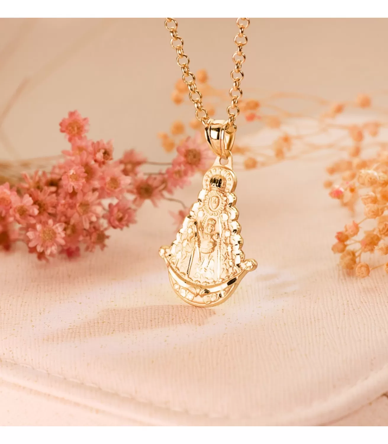 Medalla Silueta Virgen Del Rocio Oro 18K 30Mm<Alda Joyeros Best