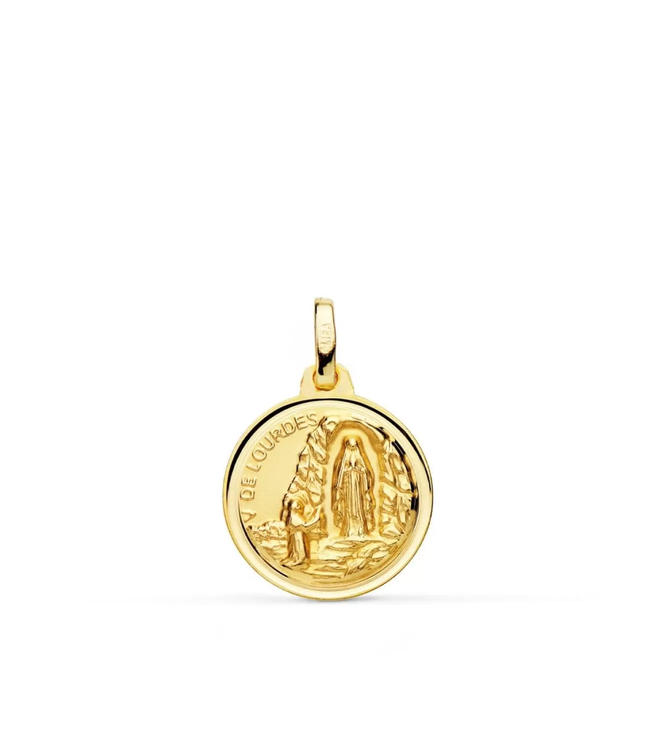Medalla V. De Lourdes Oro 18K 16Mm Bisel<Alda Joyeros Best Sale