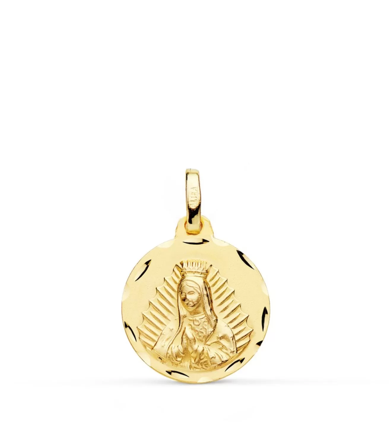 Medalla V. Guadalupe Mexico Oro 18K Tallada 14Mm<Alda Joyeros New