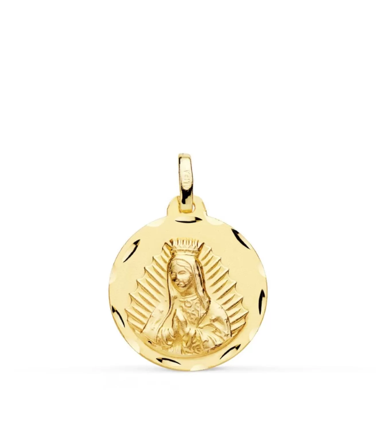 Medalla V. Guadalupe Mexico Oro 18K Tallada 18Mm<Alda Joyeros Flash Sale
