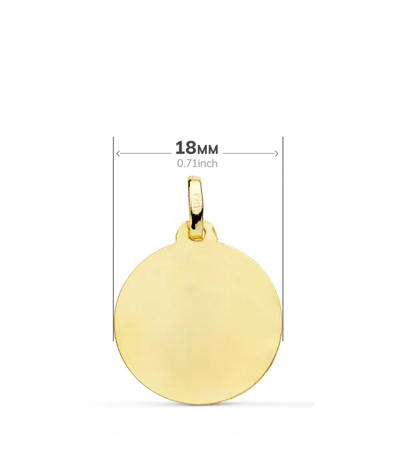 Medalla V. Guadalupe Mexico Oro 18K Tallada 18Mm<Alda Joyeros Flash Sale