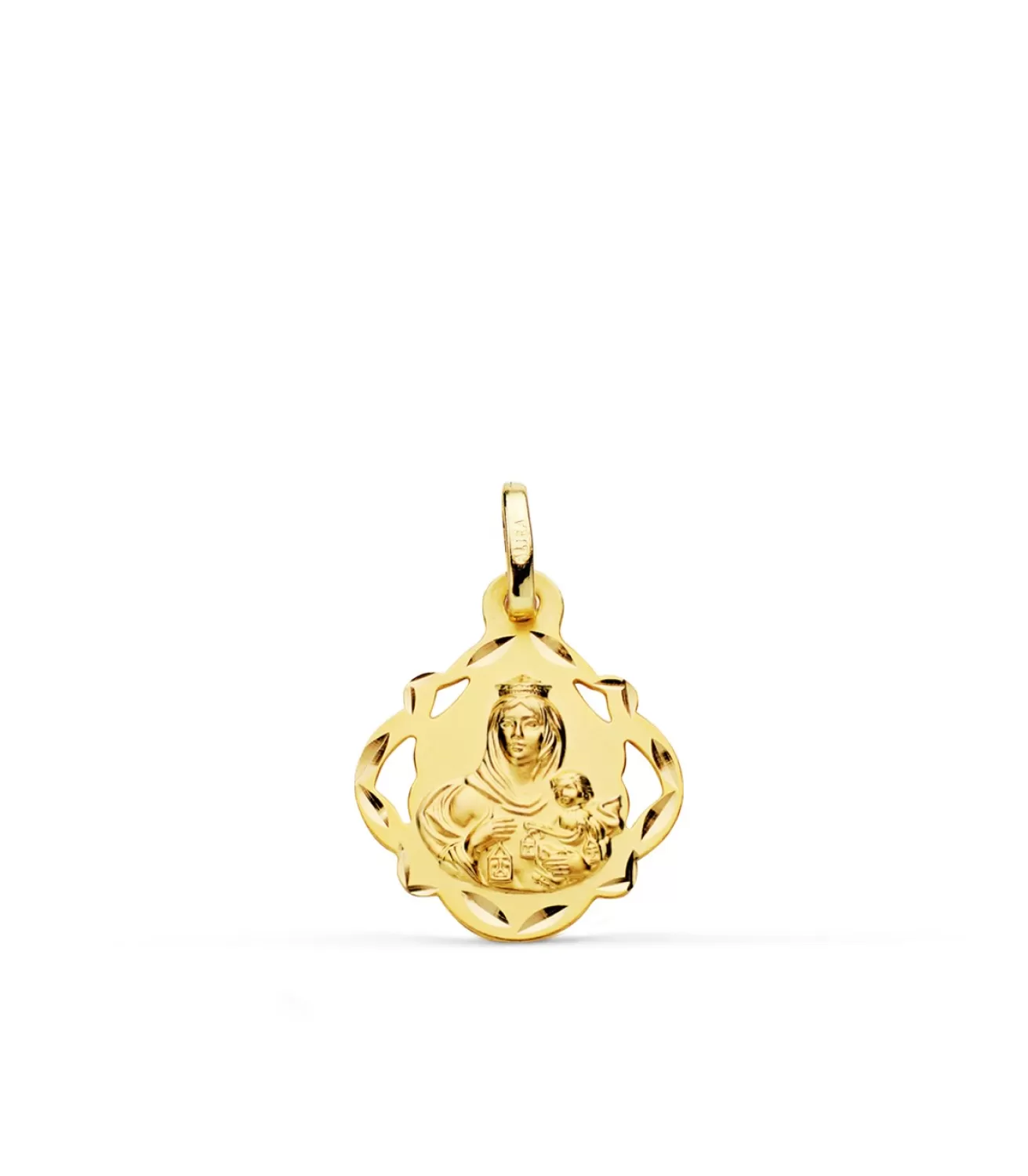 Medalla Virgen Carmen Oro 18K 16Mm Pandereta<Alda Joyeros Shop