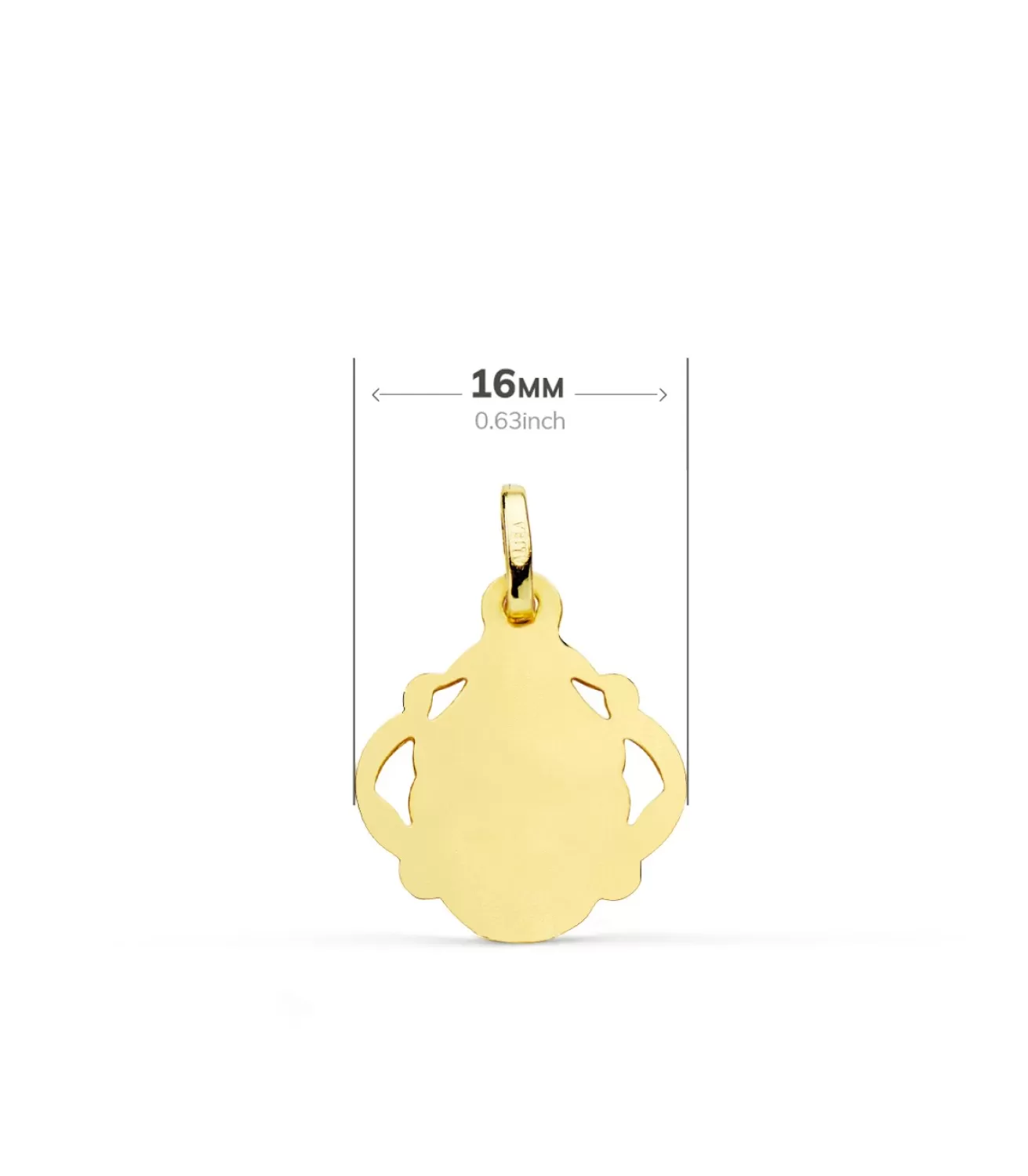 Medalla Virgen Carmen Oro 18K 16Mm Pandereta<Alda Joyeros Shop