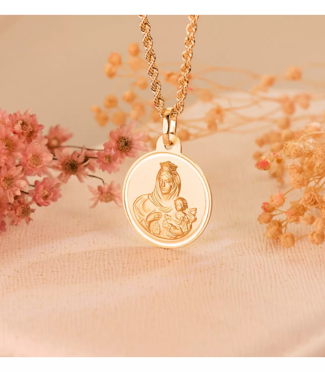 Medalla Virgen Carmen Oro 18K 20Mm Bisel<Alda Joyeros Best