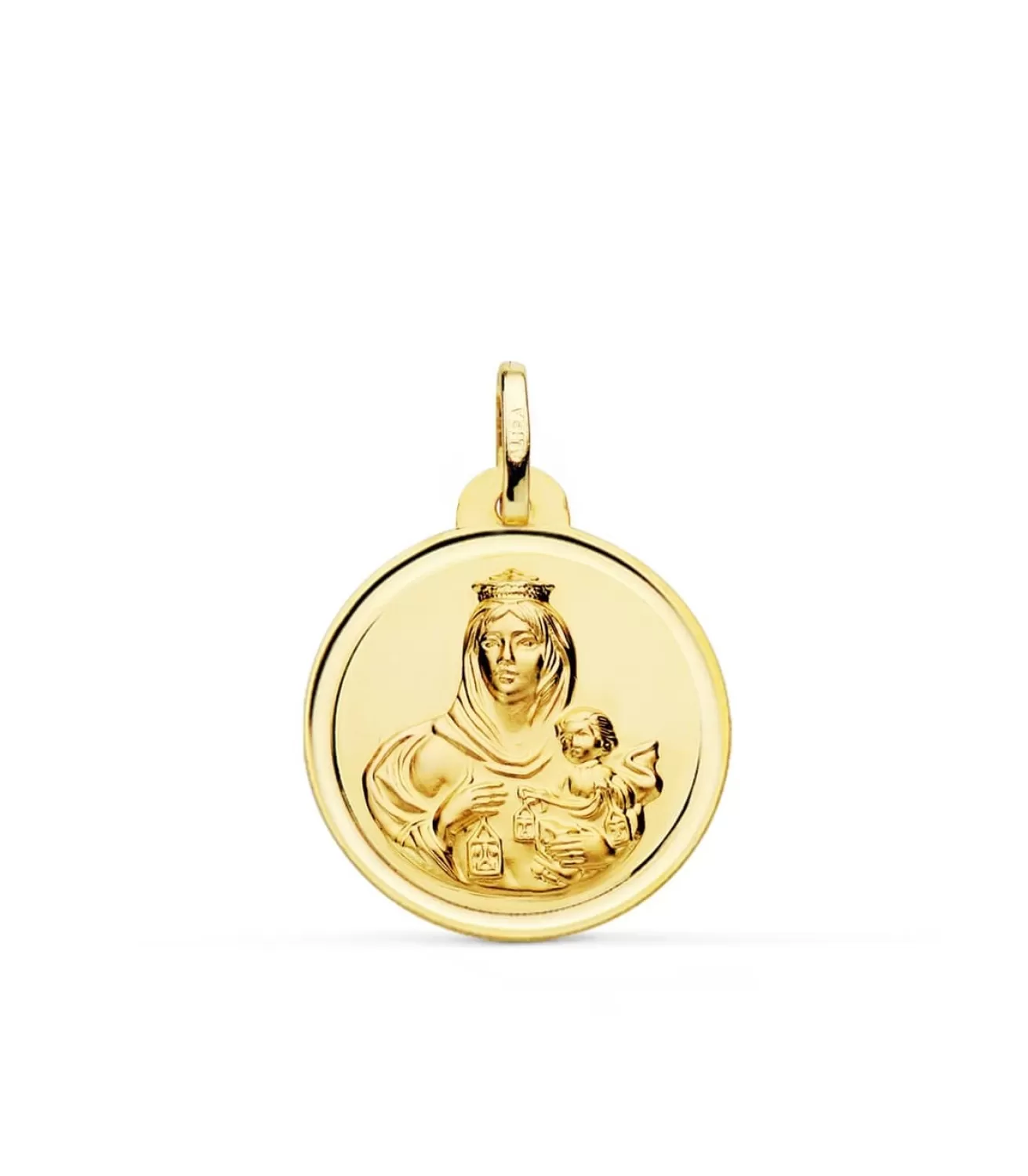 Medalla Virgen Carmen Oro 18K 22Mm Bisel<Alda Joyeros Cheap