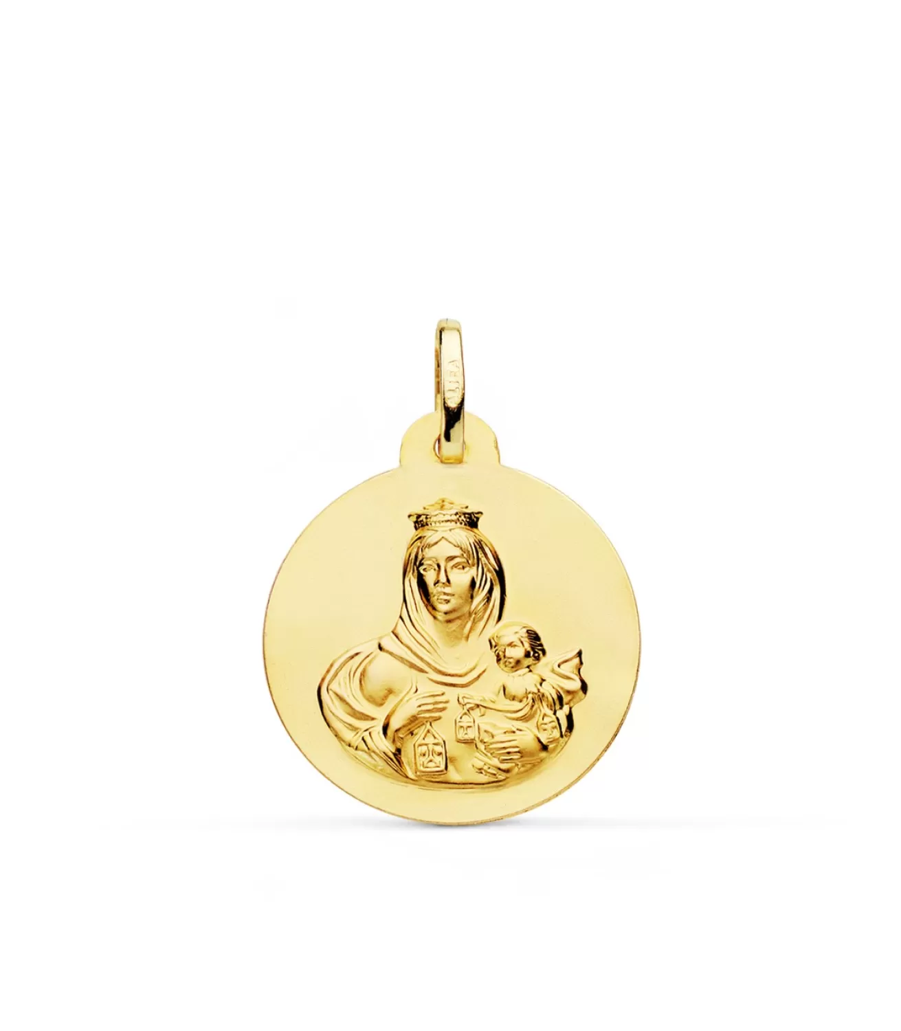 Medalla Virgen Carmen Oro 18K 22Mm Mate<Alda Joyeros Cheap