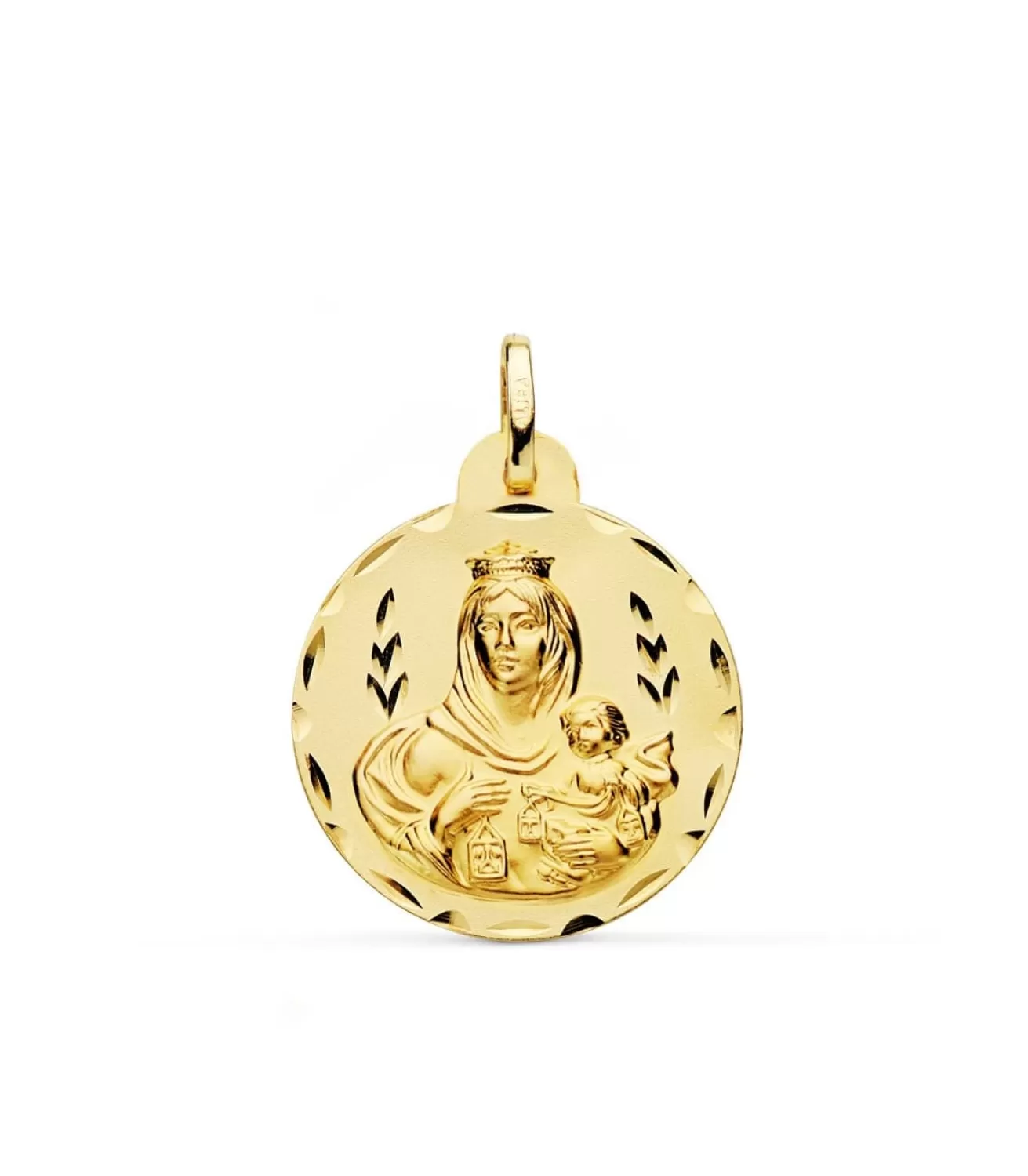 Medalla Virgen Carmen Oro 18K 24Mm Tallada<Alda Joyeros Cheap