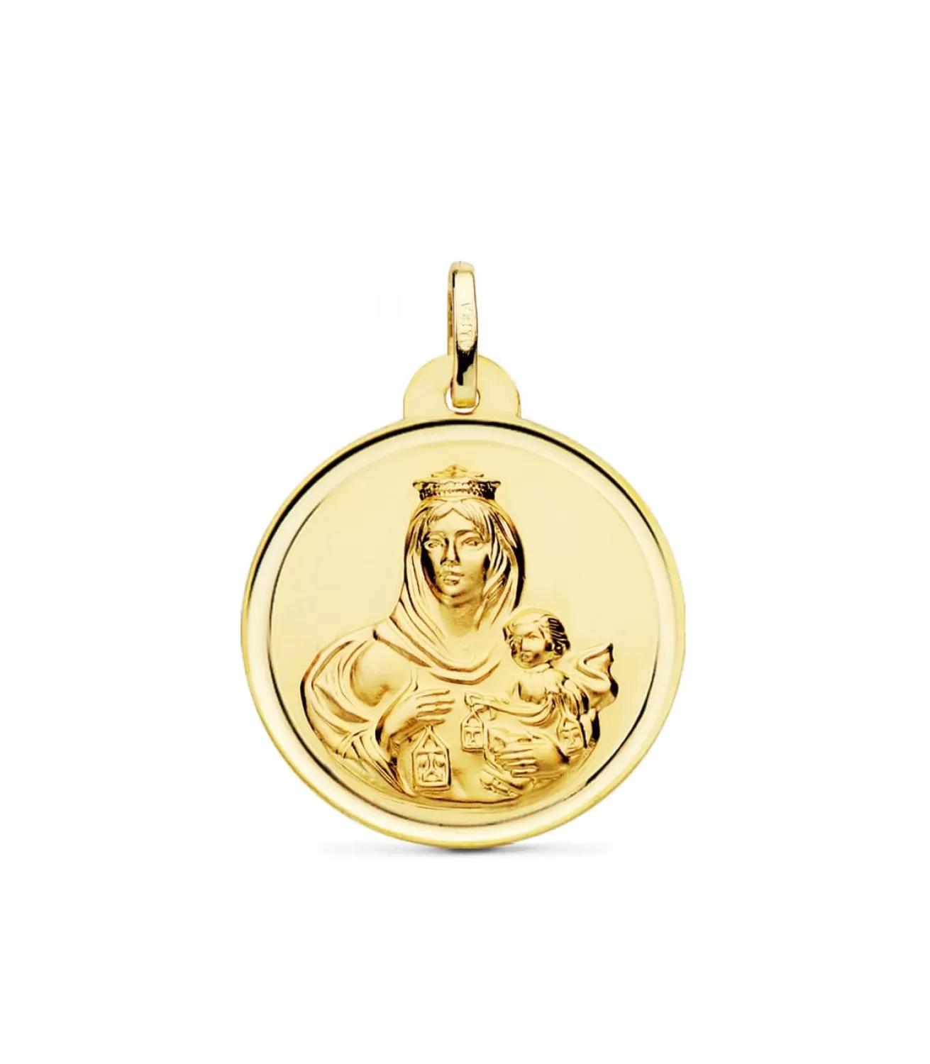 Medalla Virgen Carmen Oro 18K 26Mm Bisel<Alda Joyeros Online