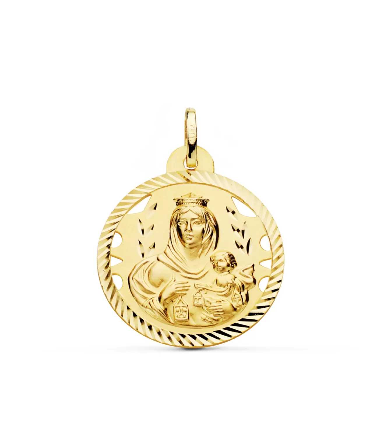 Medalla Virgen Carmen Oro 18K 26Mm Calada<Alda Joyeros Online