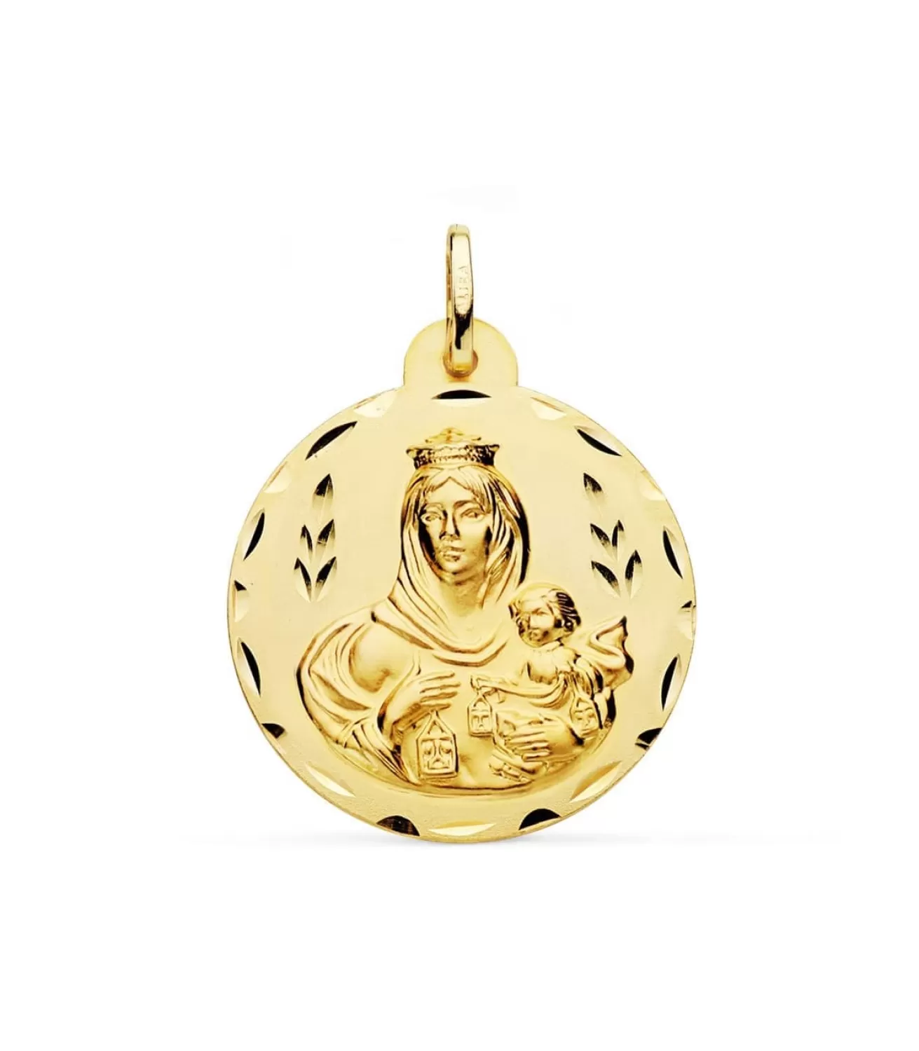 Medalla Virgen Carmen Oro 18K 28Mm Tallada<Alda Joyeros Cheap