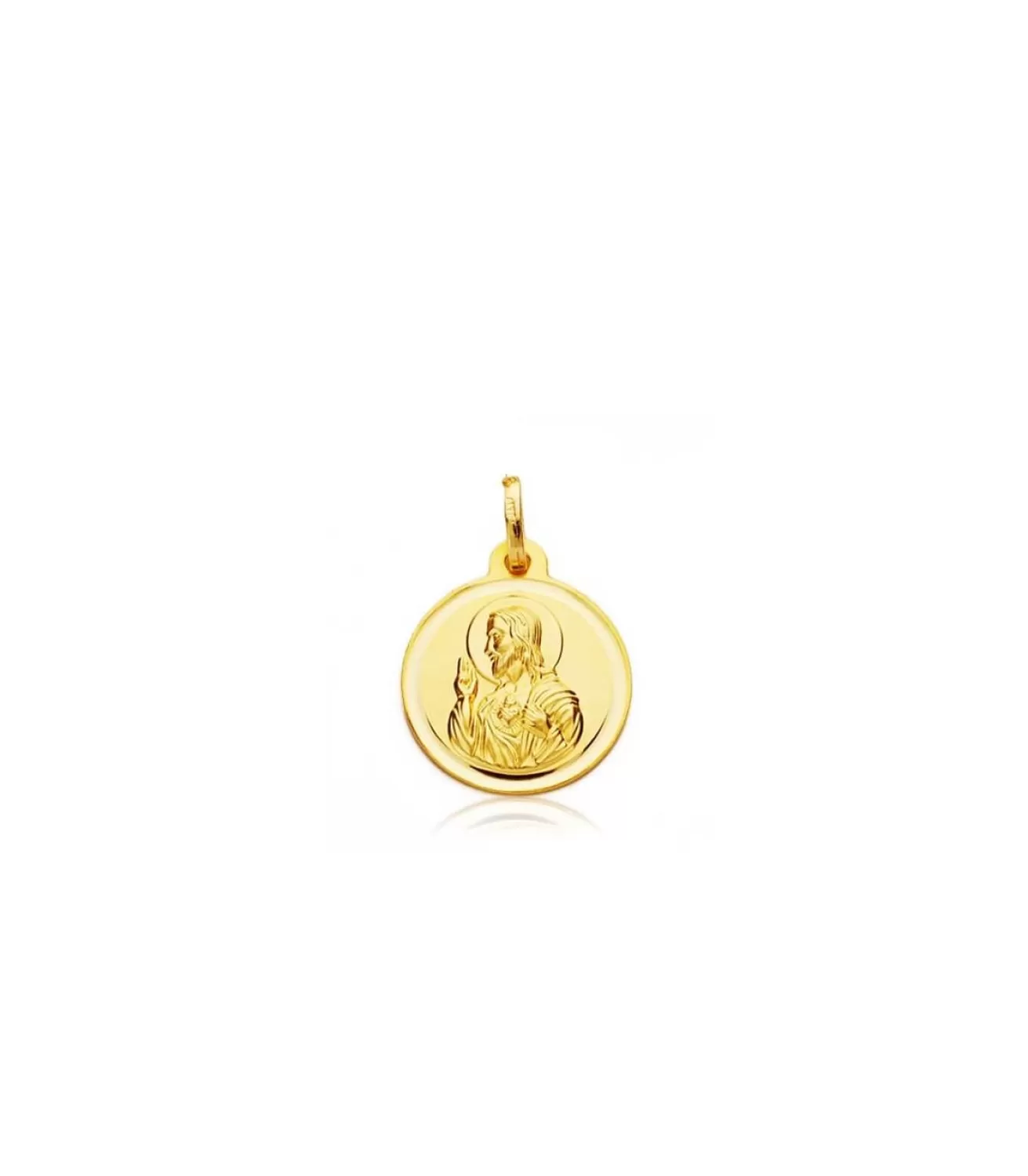 Medalla Virgen Carmen Y Corazon De Jesus 9 Ktes 16Mm<Alda Joyeros Hot