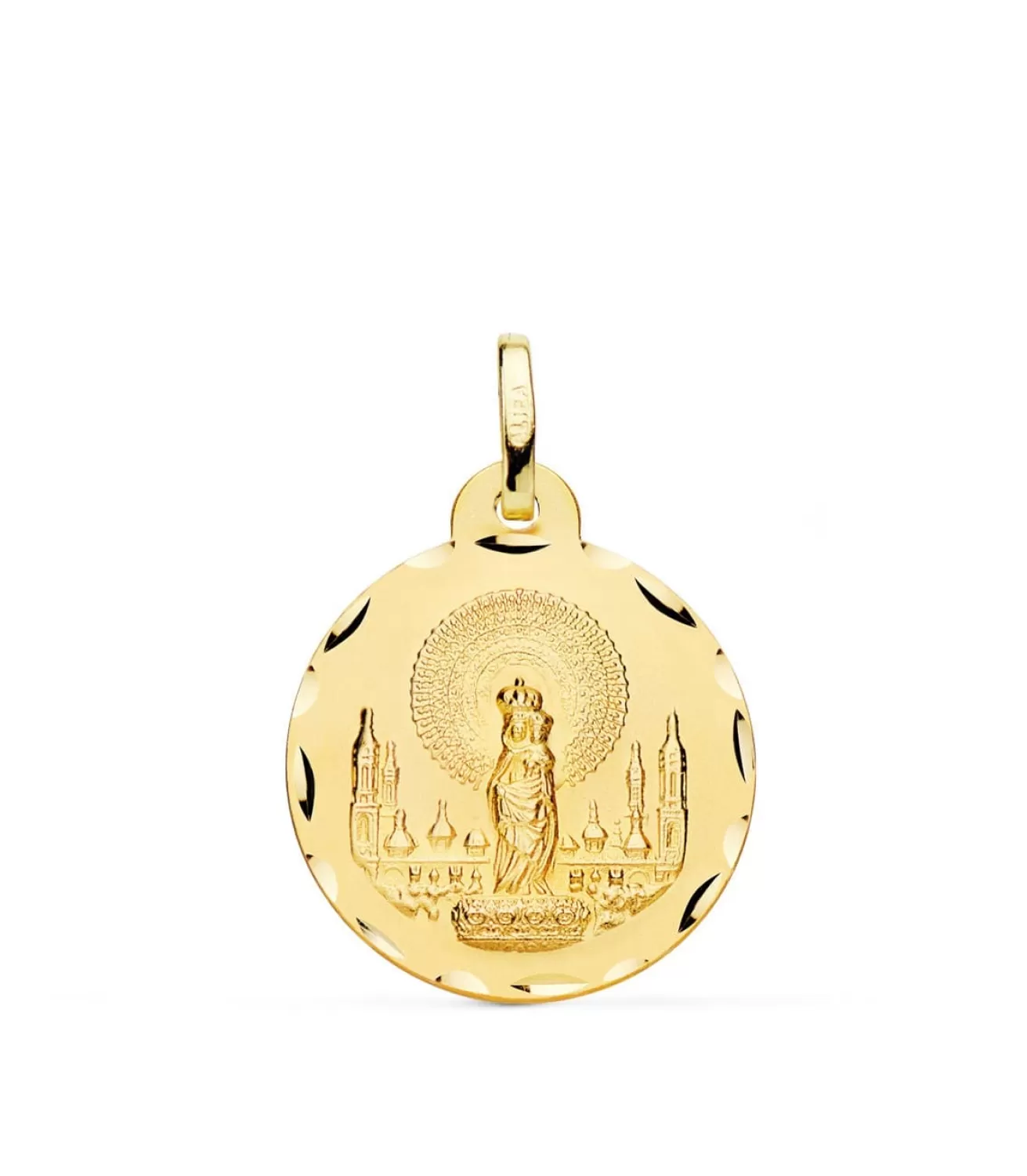 Medalla Virgen Del Pilar 18 Ktes 18Mm Tallada<Alda Joyeros New