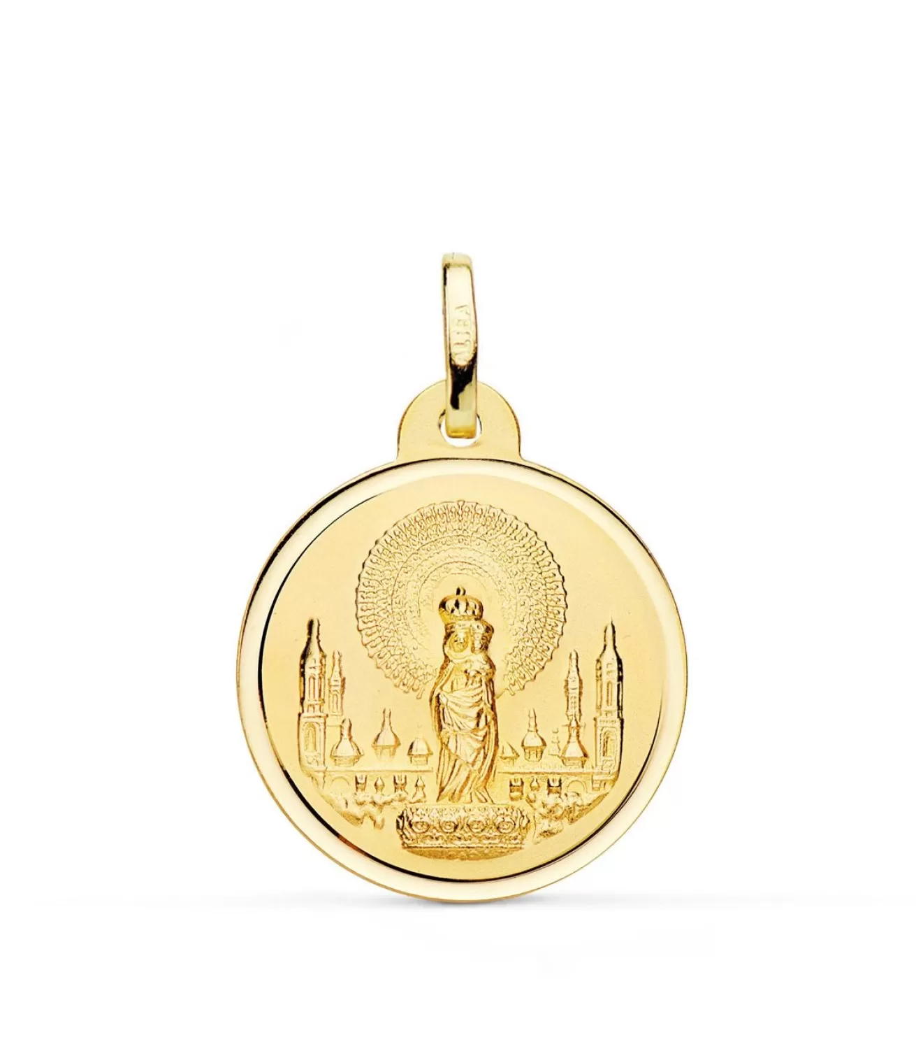 Medalla Virgen Del Pilar 18 Ktes 22Mm Bisel<Alda Joyeros Fashion